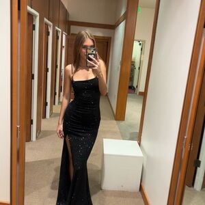 Sparkly Black full length prom dress